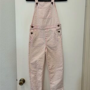 Marine Layer girls Pink Striped Overalls Sz 10